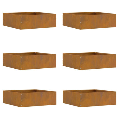 Bordura per Prato 6 pcs Ruggine 40 x 40 x 13 cm