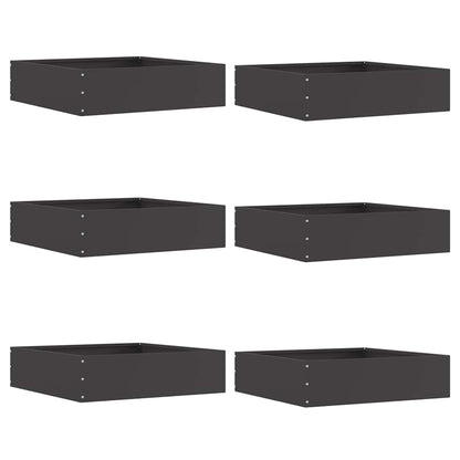 Bordura per Prato 6 pcs Nero 50 x 50 x 13 cm Acciaio
