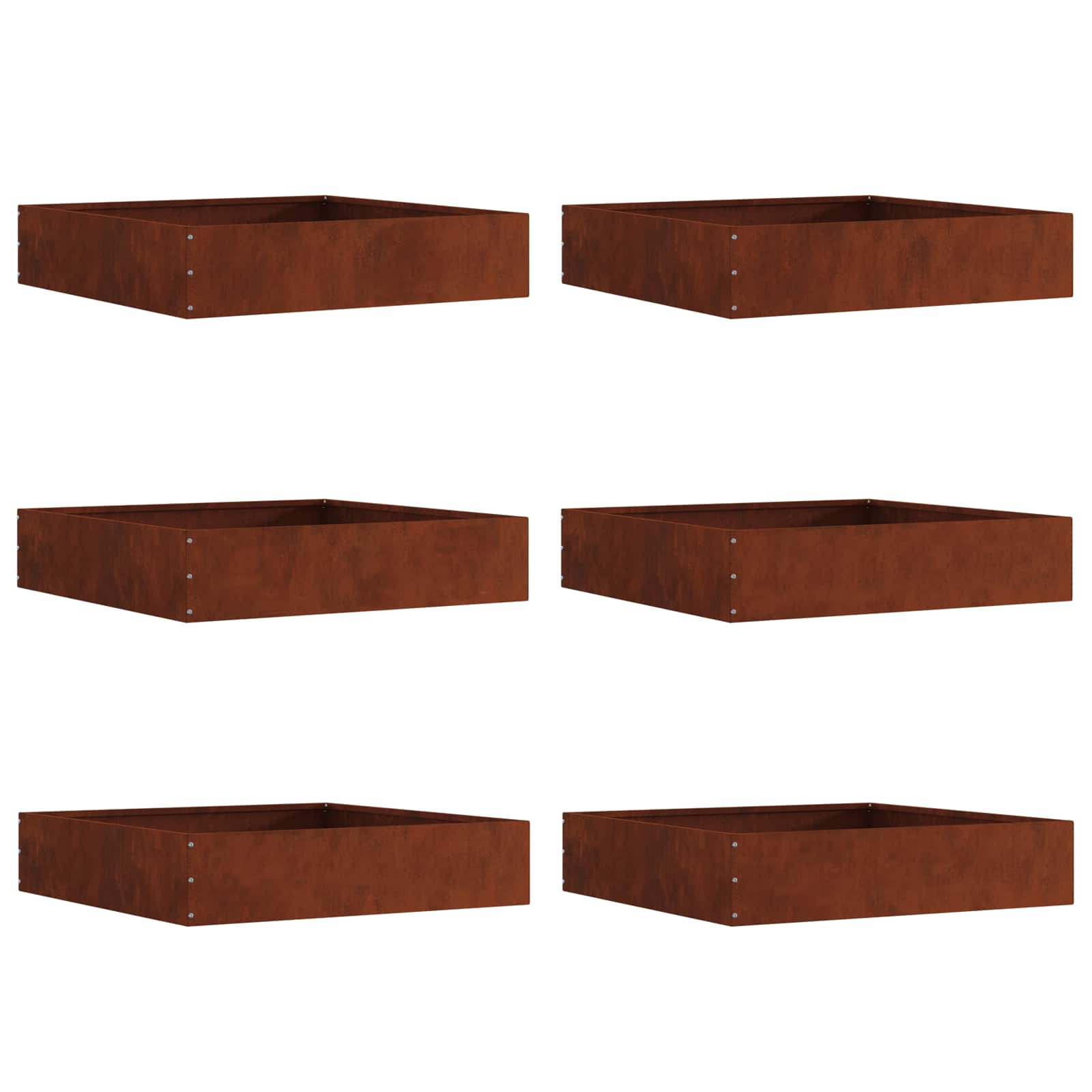 Bordura per Prato 6 pcs Ruggine 60 x 60 x 13 cm | homemem39