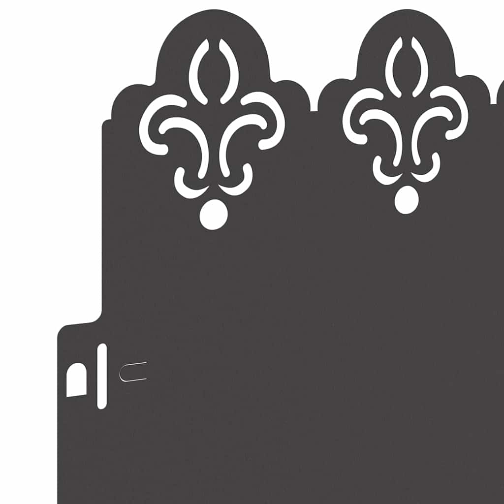 Bordure per prato 10 pcs Nero 103 x 0,05 x 22 cm Acciaio