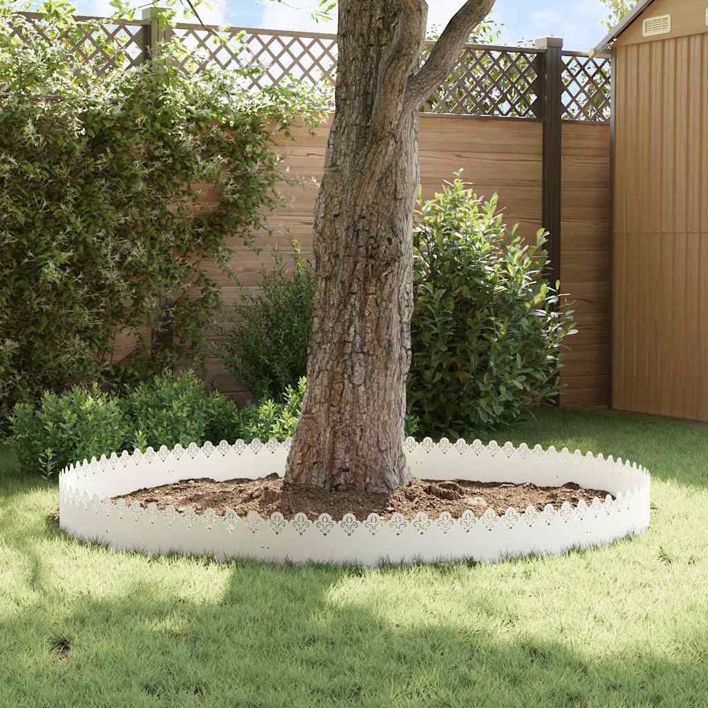 Bordure per prato 30 pcs Bianco 103 x 0,05 x 22 cm Acciaio