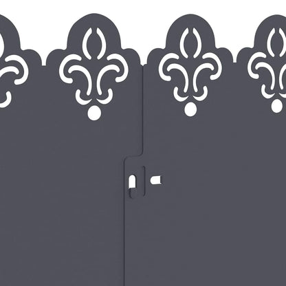 Bordure per prato 10 pcs Antracite 103 x 0,05 x 22 cm Acciaio