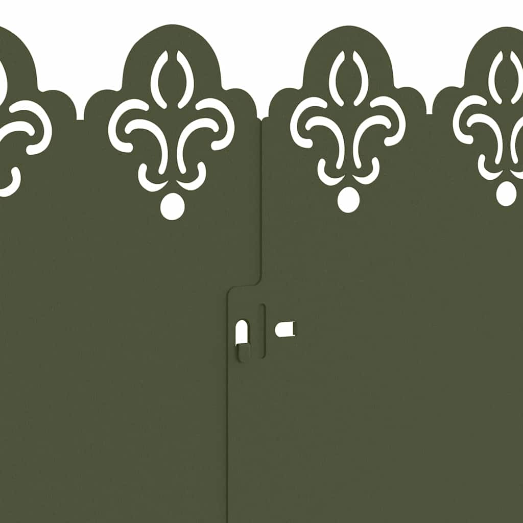 Bordure per prato 20 pcs Verde oliva 103 x 0,05 x 22 cm Acciaio