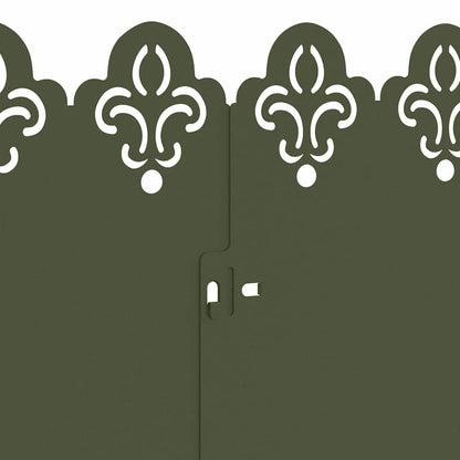 Bordure per prato 20 pcs Verde oliva 103 x 0,05 x 22 cm Acciaio