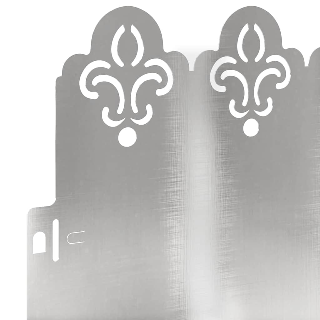 Bordure per prato 10 pcs Argento 103 x 0,05 x 22 cm