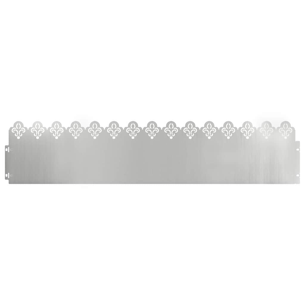 Bordure per prato 10 pcs Argento 103 x 0,05 x 22 cm