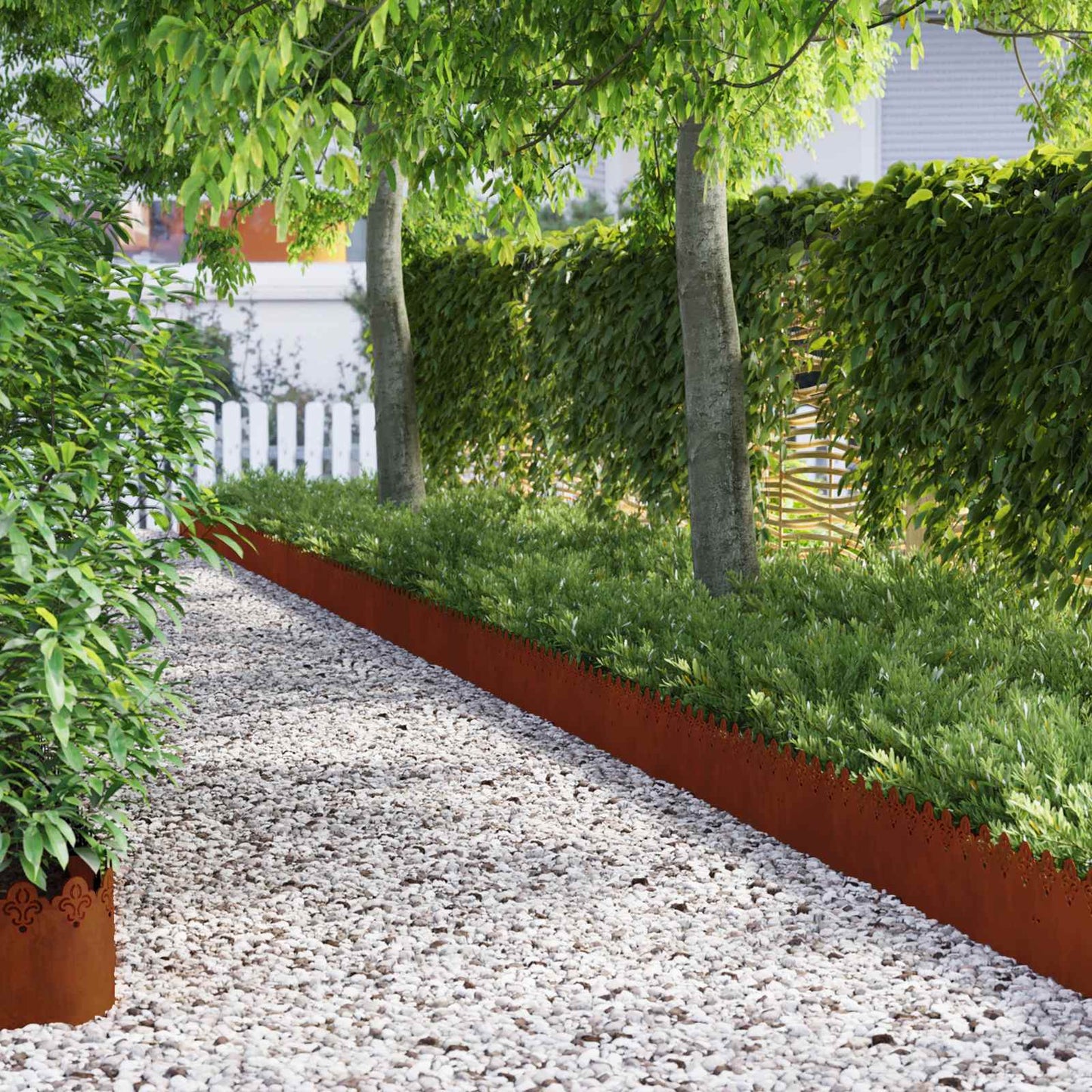 Bordure per prato 10 pcs Ruggine 103 x 0,05 x 22 cm | homemem39