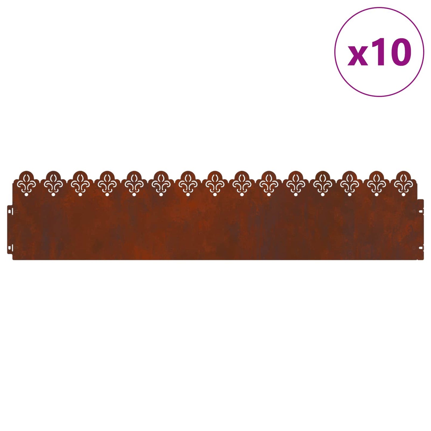 Bordure per prato 10 pcs Ruggine 103 x 0,05 x 22 cm | homemem39