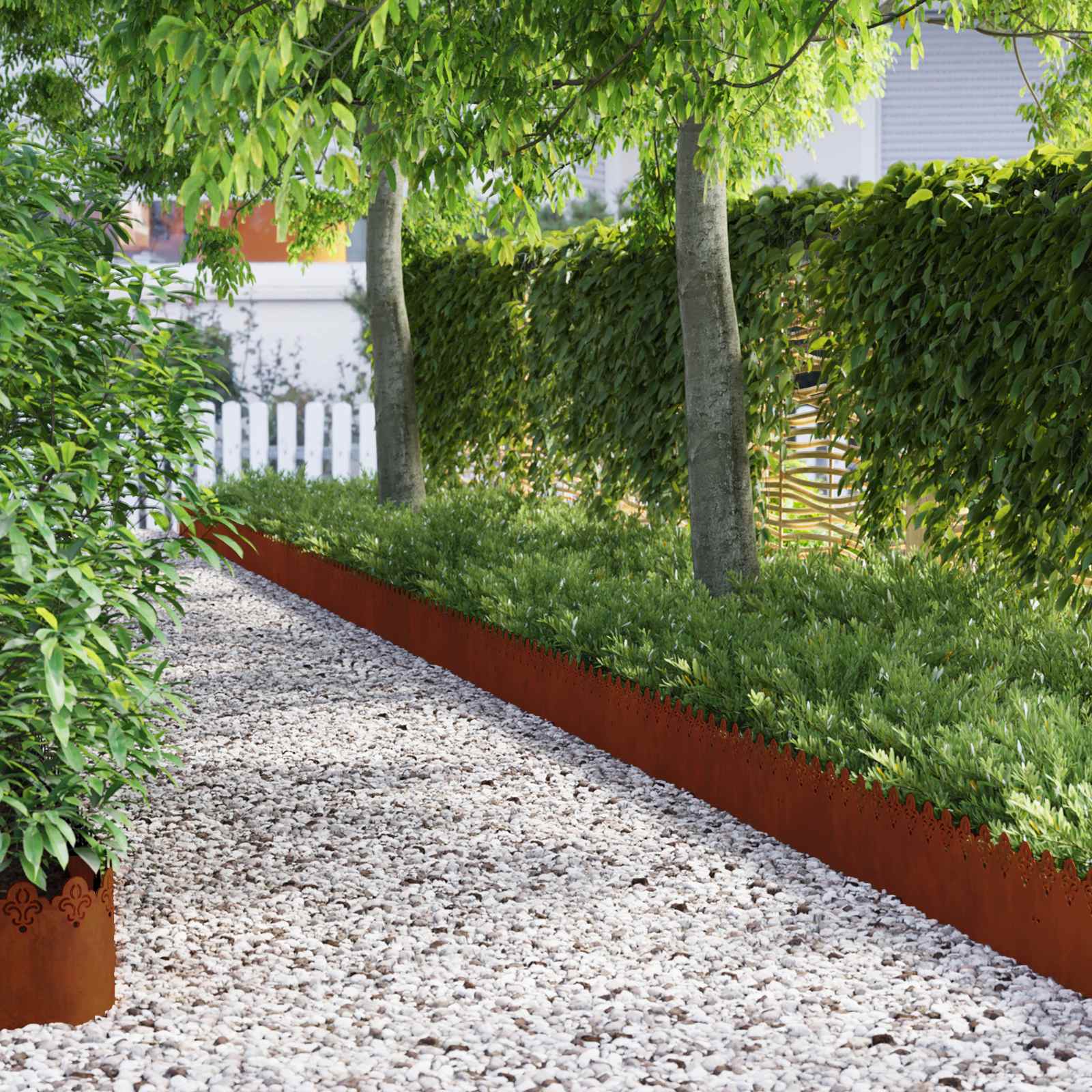 Bordure per prato 20 pcs Ruggine 103 x 0,05 x 22 cm | homemem39