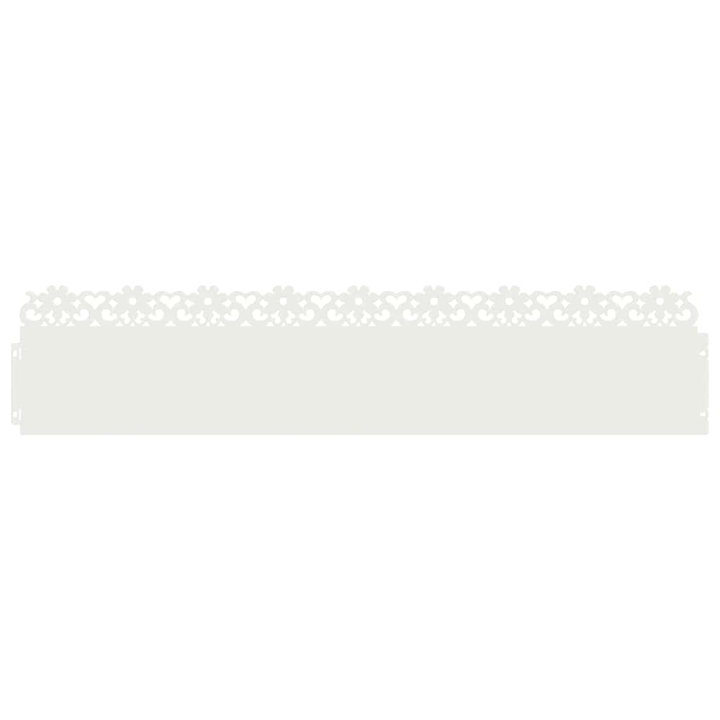 Bordure per prato 10 pcs Bianco 103 x 0,05 x 22 cm Acciaio