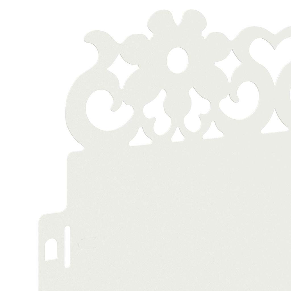 Bordure per prato 20 pcs Bianco 103 x 0,05 x 22 cm Acciaio