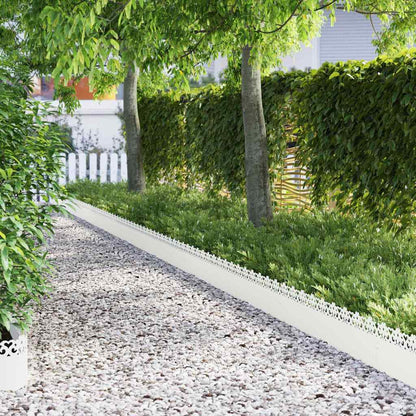 Bordure per prato 20 pcs Bianco 103 x 0,05 x 22 cm Acciaio