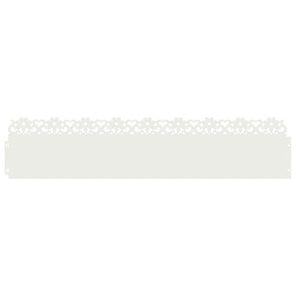 Bordure per prato 30 pcs Bianco 103 x 0,05 x 22 cm Acciaio