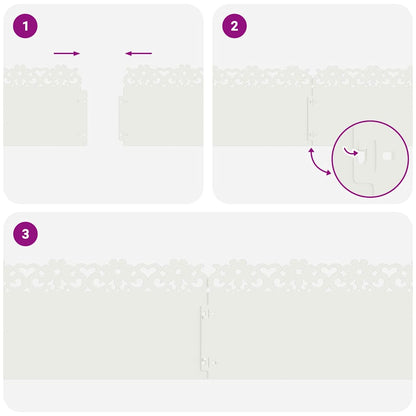 Bordure per prato 30 pcs Bianco 103 x 0,05 x 22 cm Acciaio