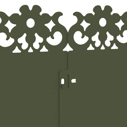 Bordure per prato 30 pcs Verde oliva 103 x 0,05 x 22 cm Acciaio