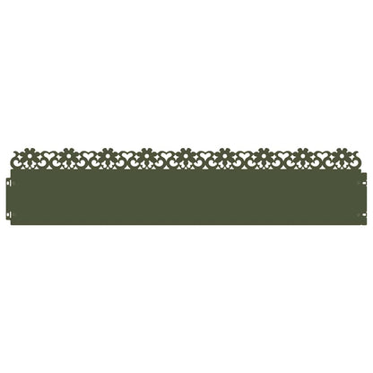 Bordure per prato 30 pcs Verde oliva 103 x 0,05 x 22 cm Acciaio