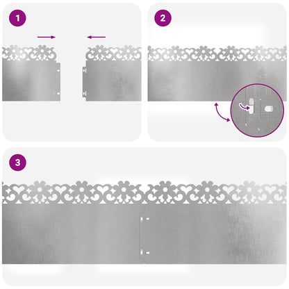 Bordure per prato 20 pcs Argento 103 x 0,05 x 22 cm