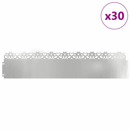 Bordure per prato 30 pcs Argento 103 x 0,05 x 22 cm