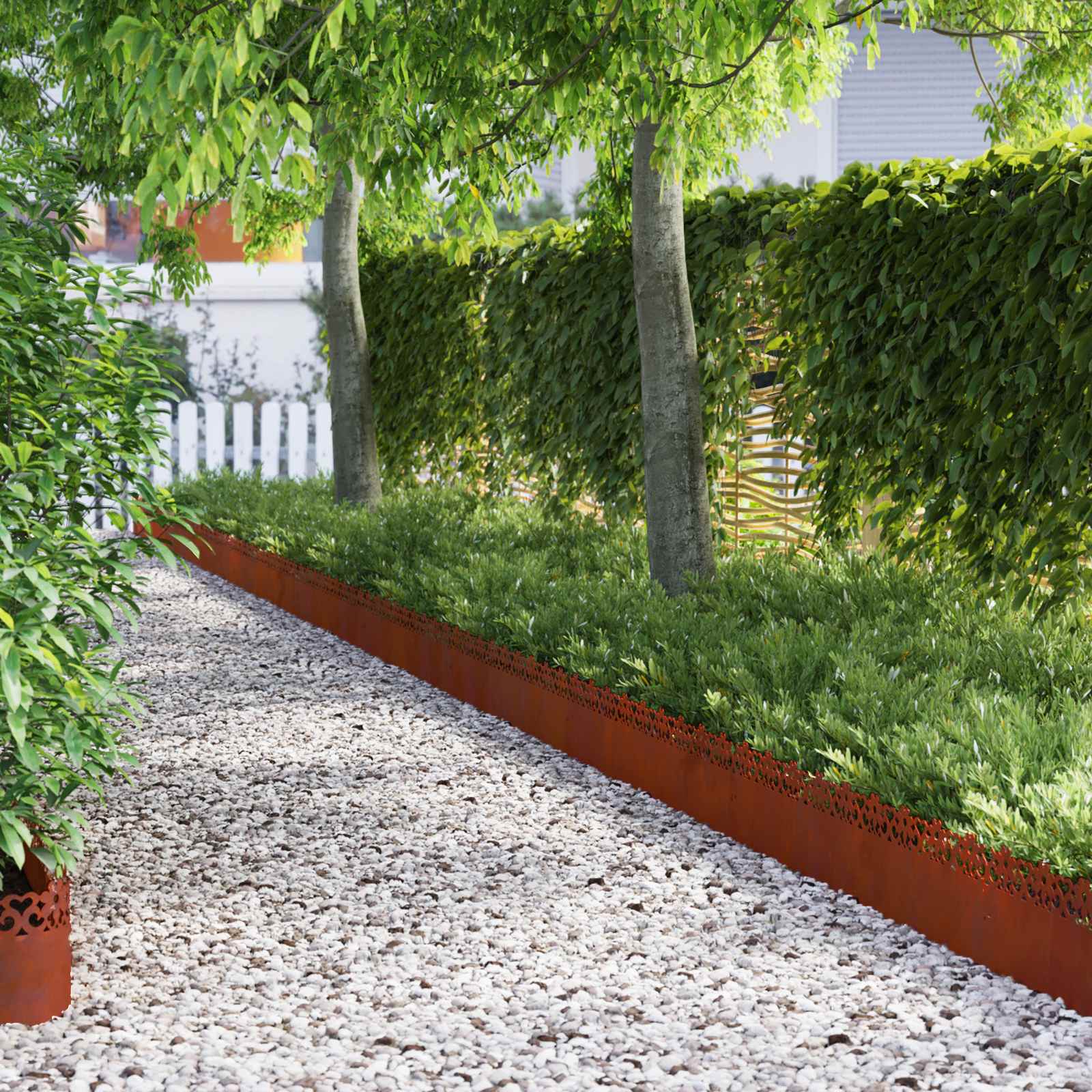 Bordure per prato 20 pcs Ruggine 103 x 0,05 x 22 cm | homemem39