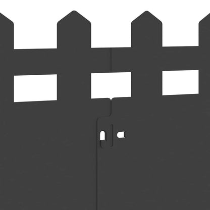 Bordure per prato 10 pcs Nero 103 x 0,05 x 22 cm Acciaio