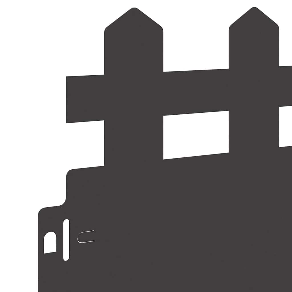 Bordure per prato 20 pcs Nero 103 x 0,05 x 22 cm Acciaio