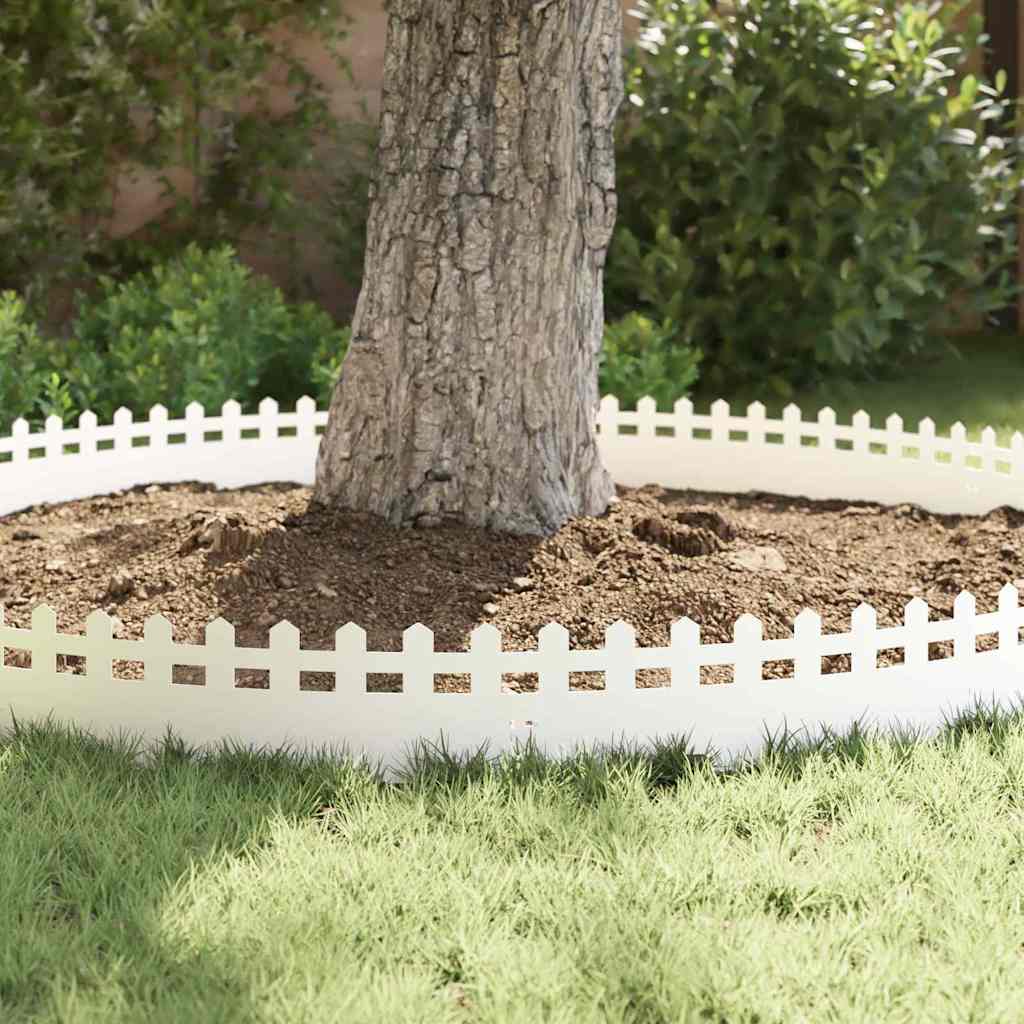 Bordure per prato 20 pcs Bianco 103 x 0,05 x 22 cm Acciaio