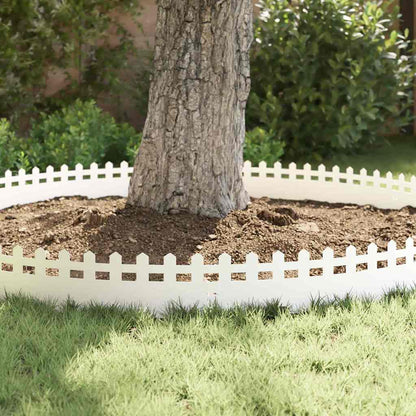 Bordure per prato 20 pcs Bianco 103 x 0,05 x 22 cm Acciaio