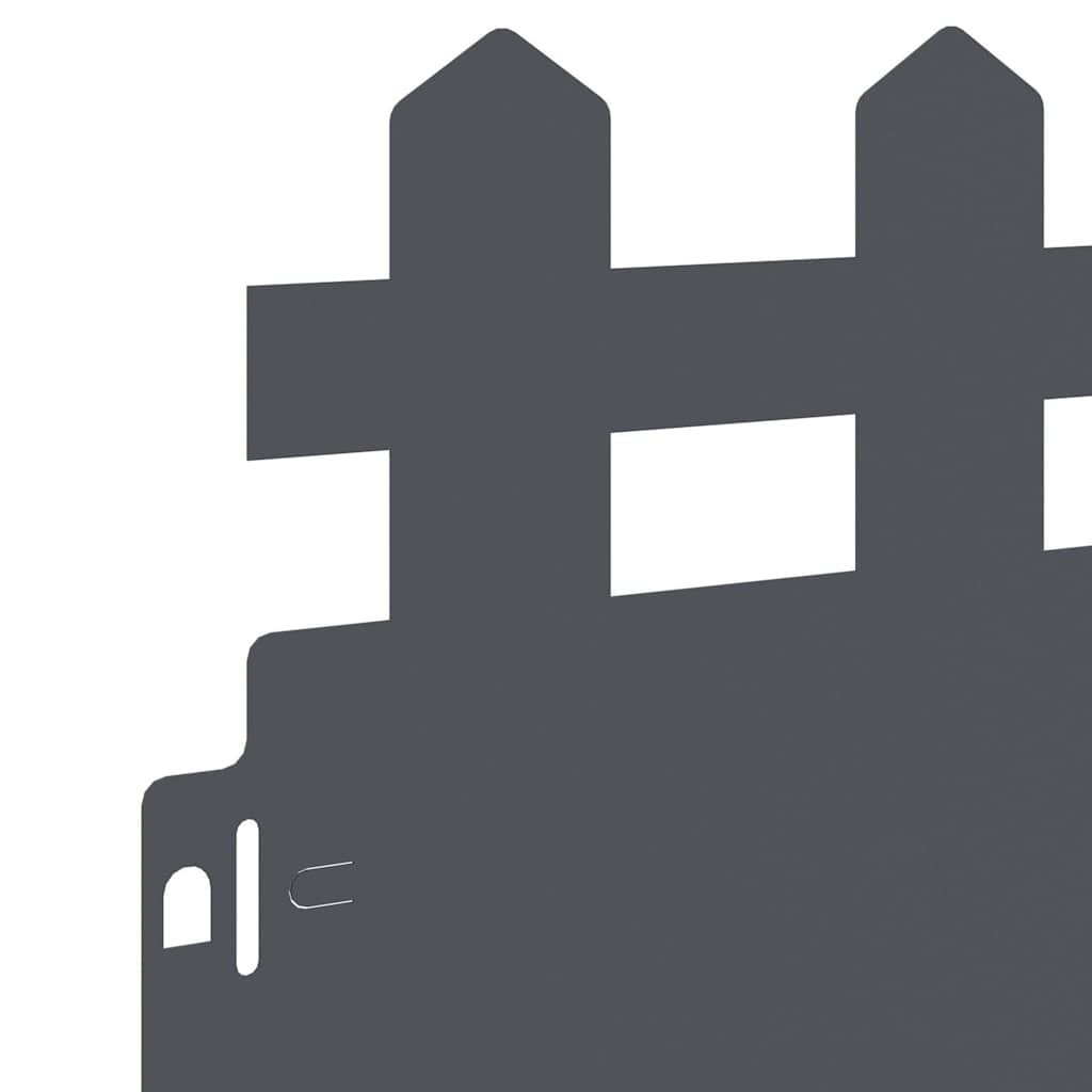 Bordure per prato 10 pcs Antracite 103 x 0,05 x 22 cm Acciaio