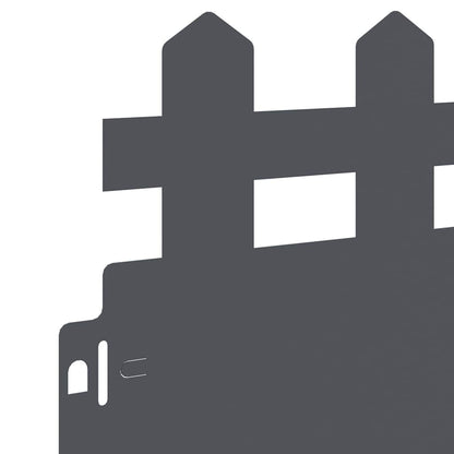 Bordure per prato 10 pcs Antracite 103 x 0,05 x 22 cm Acciaio