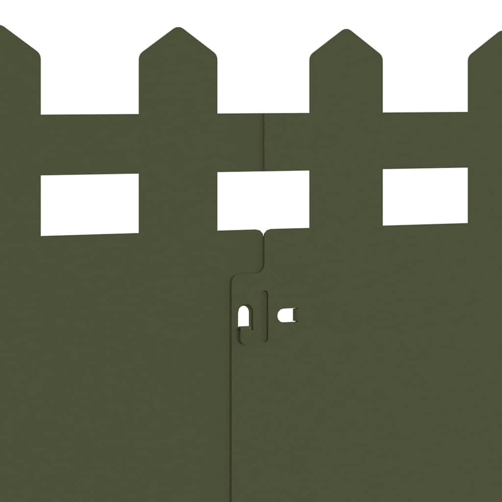 Bordure per prato 20 pcs Verde oliva 103 x 0,05 x 22 cm Acciaio