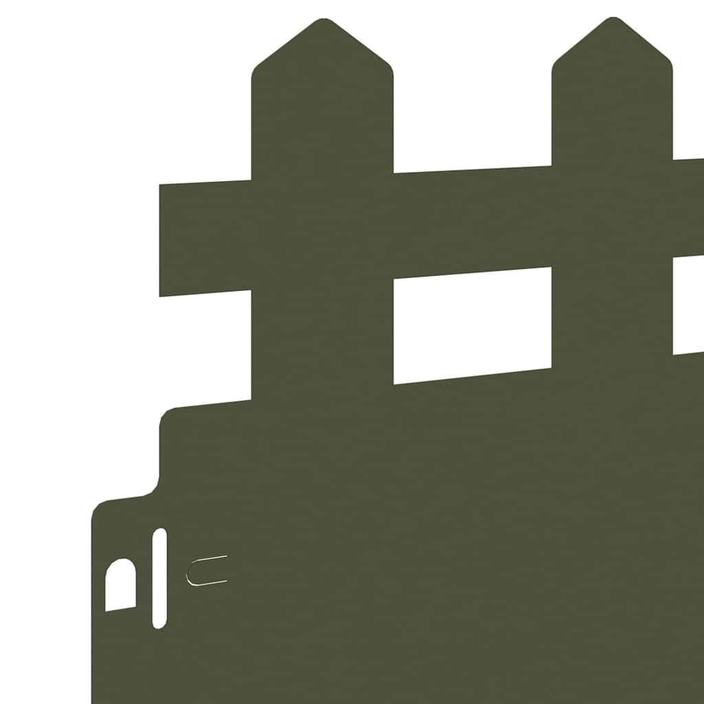 Bordure per prato 30 pcs Verde oliva 103 x 0,05 x 22 cm Acciaio