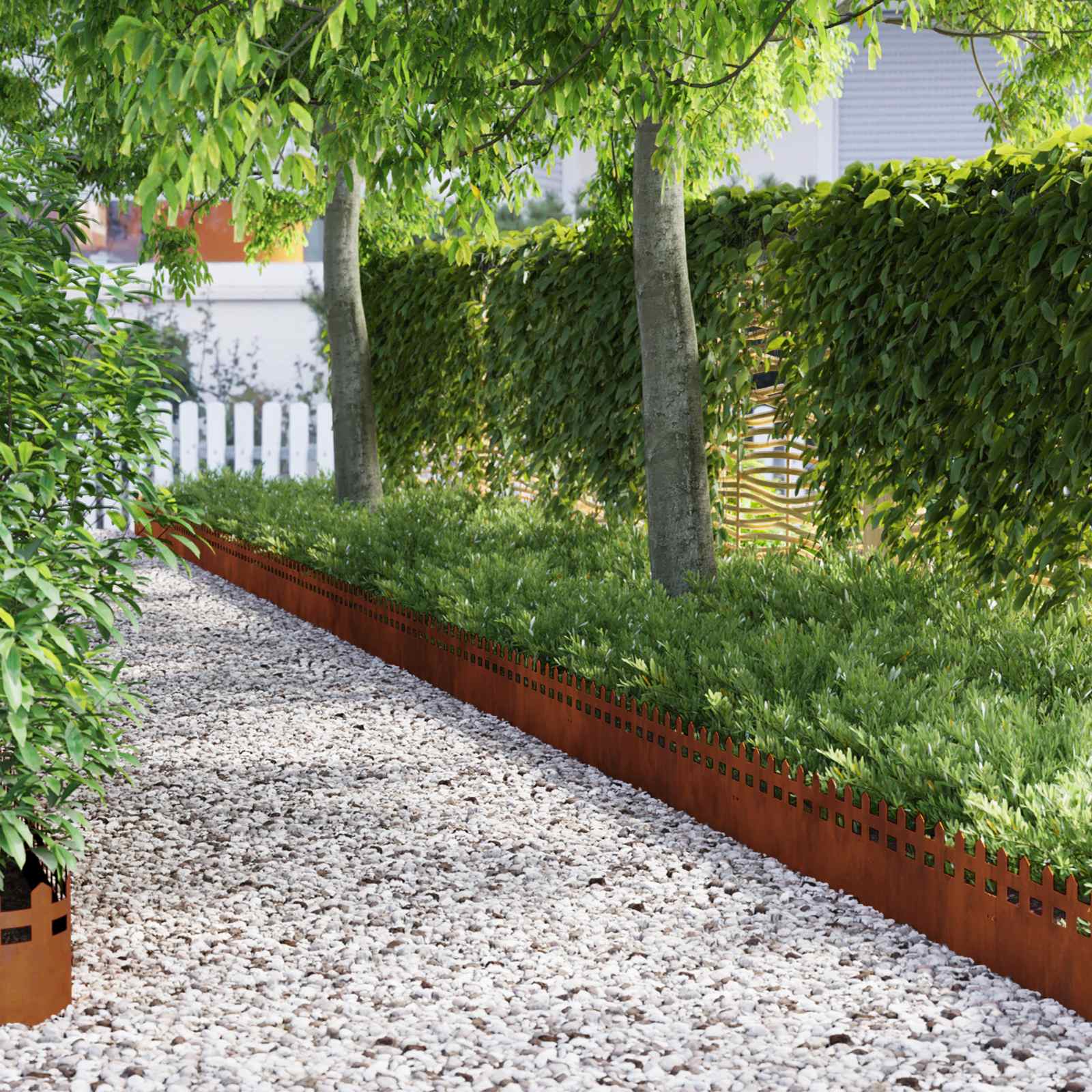 Bordure per prato 10 pcs Ruggine 103 x 0,05 x 22 cm | homemem39