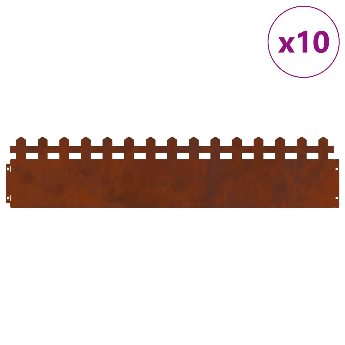 Bordure per prato 10 pcs Ruggine 103 x 0,05 x 22 cm | homemem39