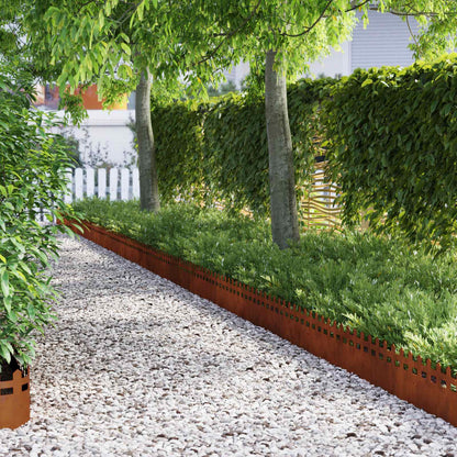 Bordure per prato 30 pcs Ruggine 103 x 0,05 x 22 cm | homemem39