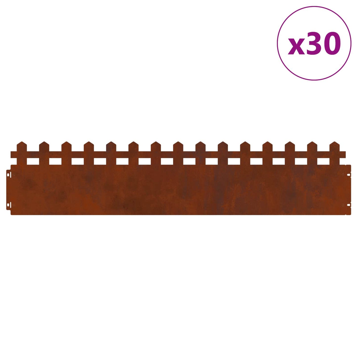 Bordure per prato 30 pcs Ruggine 103 x 0,05 x 22 cm | homemem39