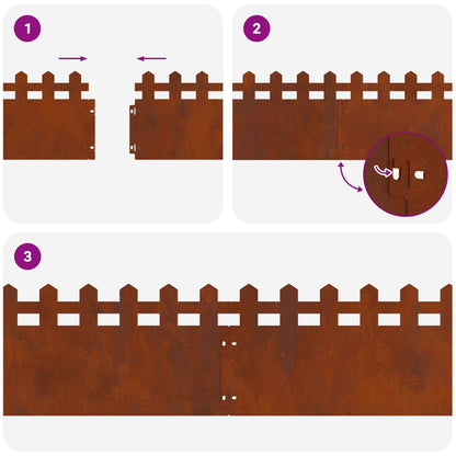 Bordure per prato 30 pcs Ruggine 103 x 0,05 x 22 cm | homemem39