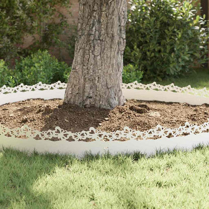 Bordure per prato 20 pcs Bianco 103 x 0,05 x 22 cm Acciaio