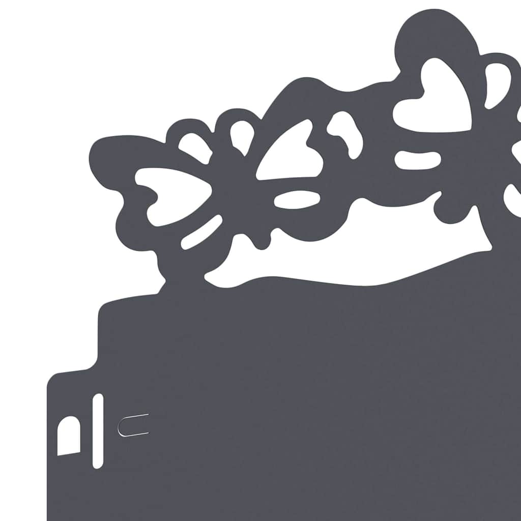 Bordure per prato 10 pcs Antracite 103 x 0,05 x 22 cm Acciaio