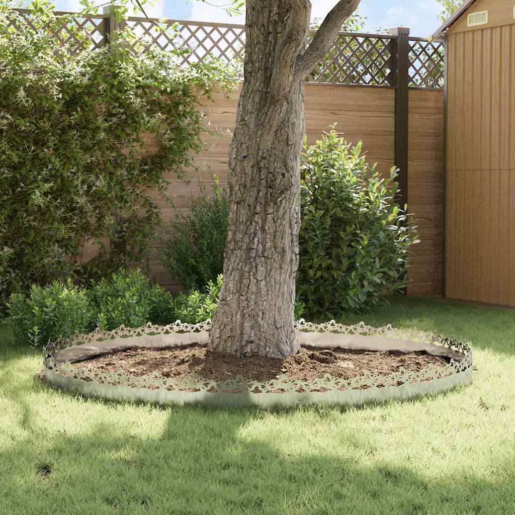 Bordure per prato 10 pcs Argento 103 x 0,05 x 22 cm