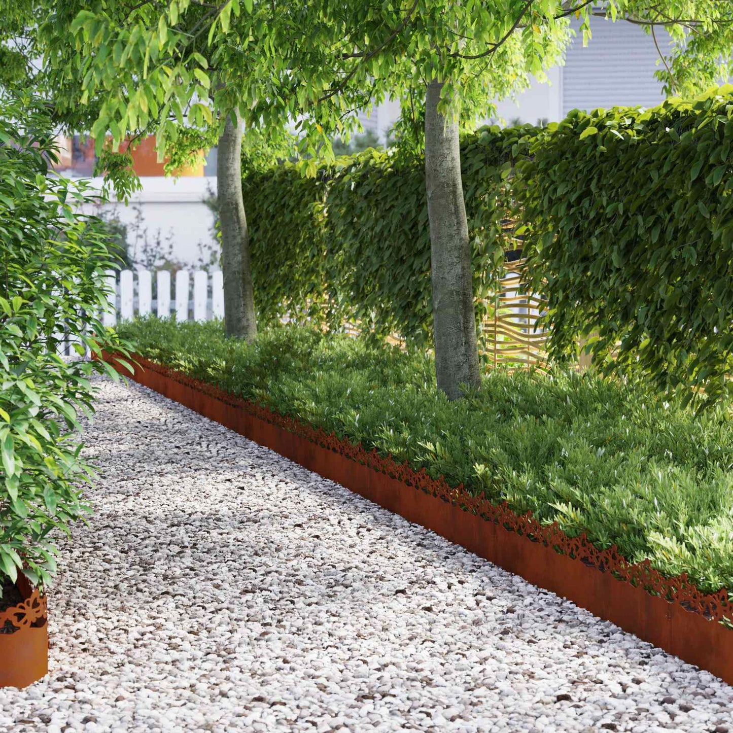 Bordure per prato 20 pcs Ruggine 103 x 0,05 x 22 cm | homemem39