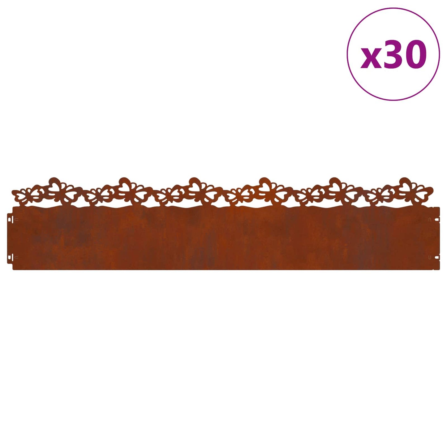 Bordure per prato 30 pcs Ruggine 103 x 0,05 x 22 cm | homemem39
