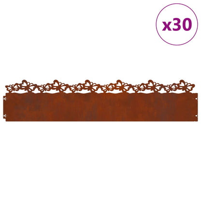 Bordure per prato 30 pcs Ruggine 103 x 0,05 x 22 cm | homemem39