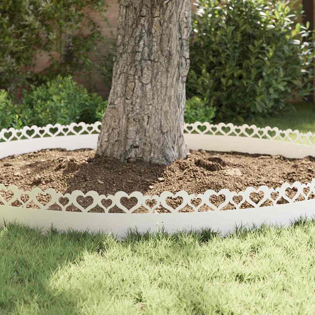 Bordure per prato 10 pcs Bianco 103 x 0,05 x 22 cm Acciaio