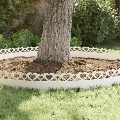 Bordure per prato 10 pcs Bianco 103 x 0,05 x 22 cm Acciaio