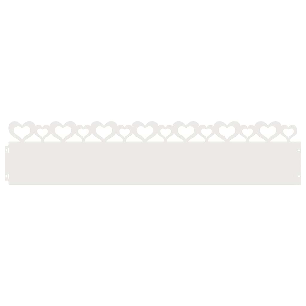 Bordure per prato 30 pcs Bianco 103 x 0,05 x 22 cm Acciaio