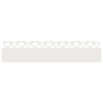 Bordure per prato 30 pcs Bianco 103 x 0,05 x 22 cm Acciaio
