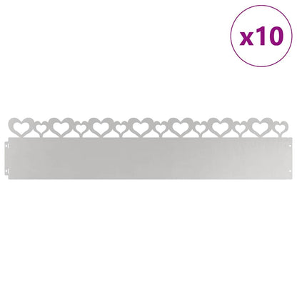 Bordure per prato 10 pcs Argento 103 x 0,05 x 22 cm