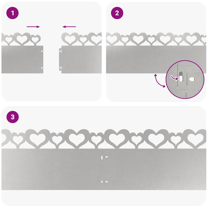 Bordure per prato 30 pcs Argento 103 x 0,05 x 22 cm