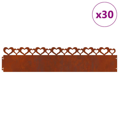 Bordure per prato 30 pcs Ruggine 103 x 0,05 x 22 cm | homemem39
