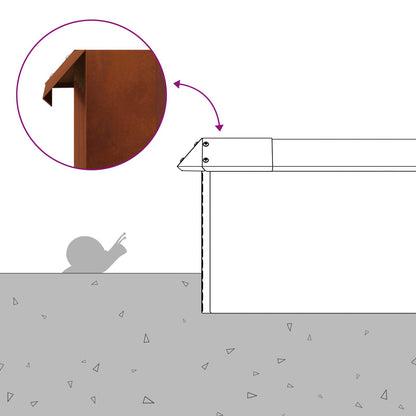 Recinto per lumache Ruggine 50 x 3,5 x 25 cm | homemem39